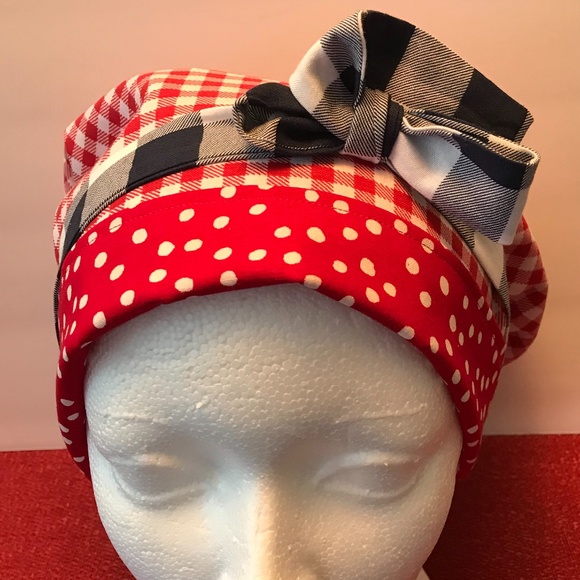 HANDMADE SCRUB CAP/HAT * REVERSIBLE * LONG TIES - Picture 3 of 13